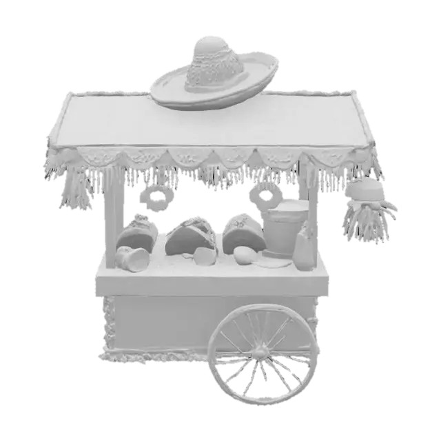 3D model for [Mexico] a detailed, colorful Mexican street taco cart pinata, #AroundTheWorld#