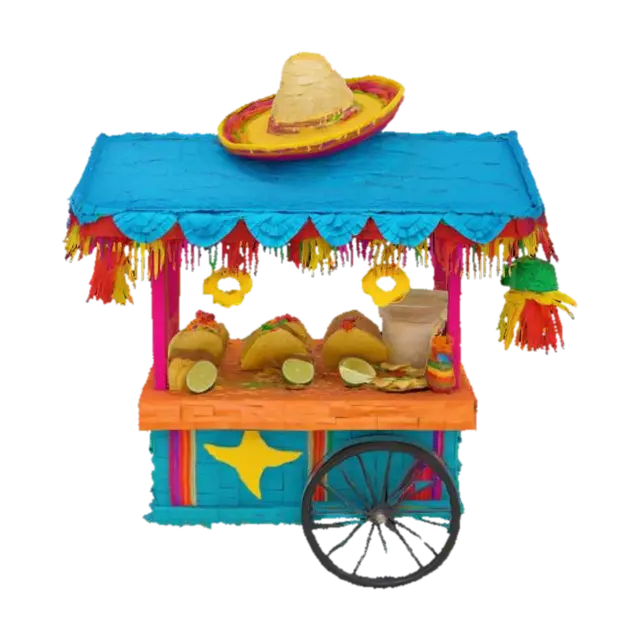 3D model for [Mexico] a detailed, colorful Mexican street taco cart pinata, #AroundTheWorld#
