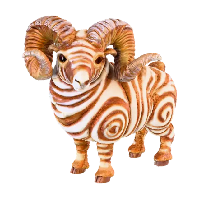 Cinnamon Swirl Sheep, #food# 3D model, vytvořený pomocí AI
