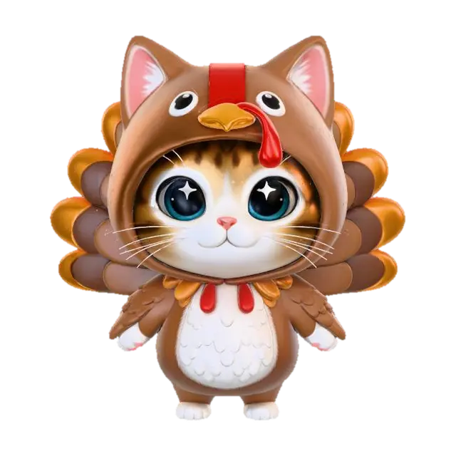 3D model for Feline Feathers Fantasy, #Thanksgiving#