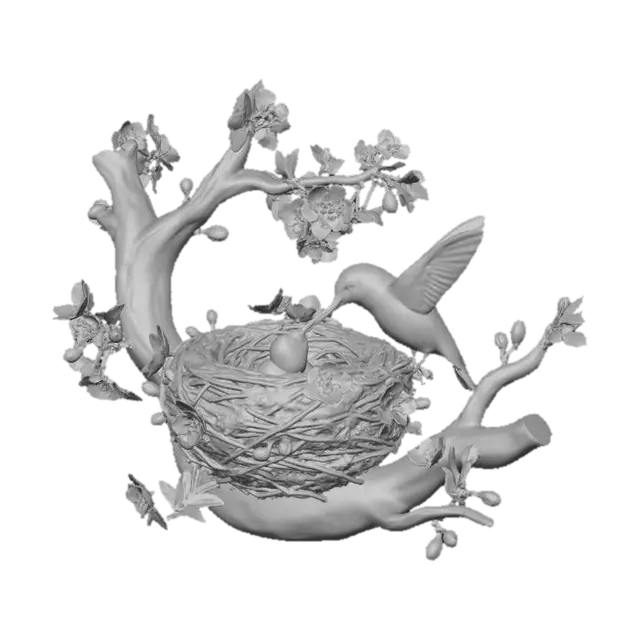 3D model for Hummingbird Blossom Nest, #EasterEgg2026#