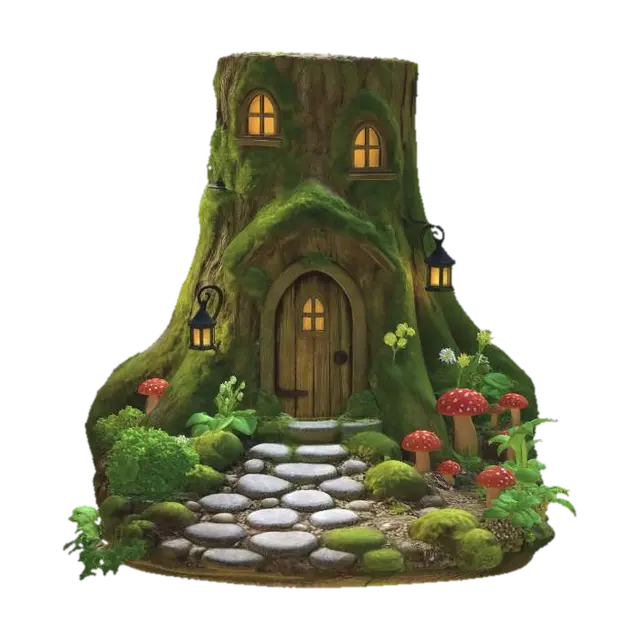 Fairy Hollow Treehouse, #EasterEgg2026# 3D model, vytvořený pomocí AI