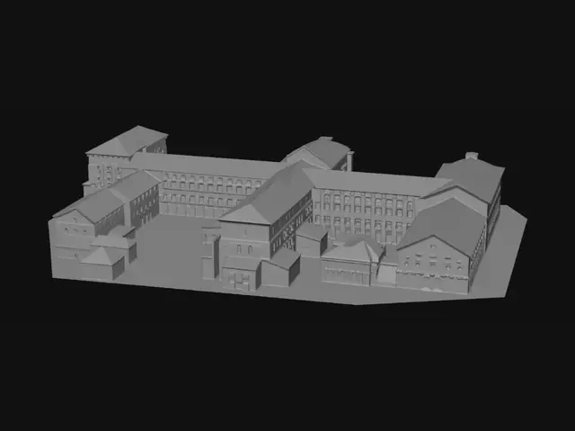 3D model for Aerial Campus Courtyard