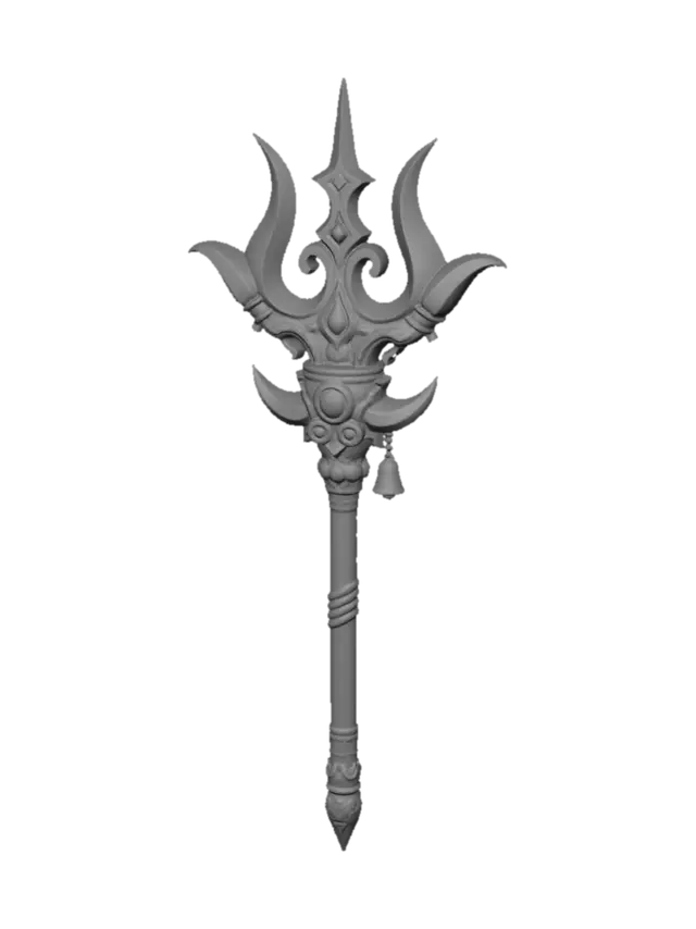 3D model for Tri-Pronged Golden Trident Scepter