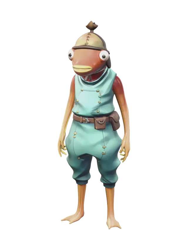 Stylized Fishstick - Stick 3D model, vytvořený pomocí AI