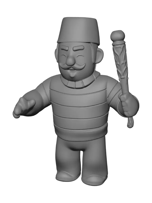 3D model for Cartoon Chef Avatar on a Smartphone Screen