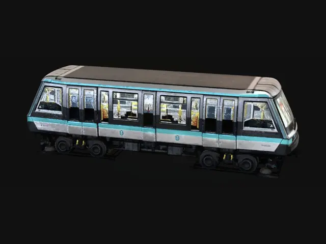 3D model for Underground Metro Train at Platform