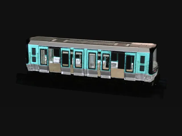 3D model for Teal Train at Platform
