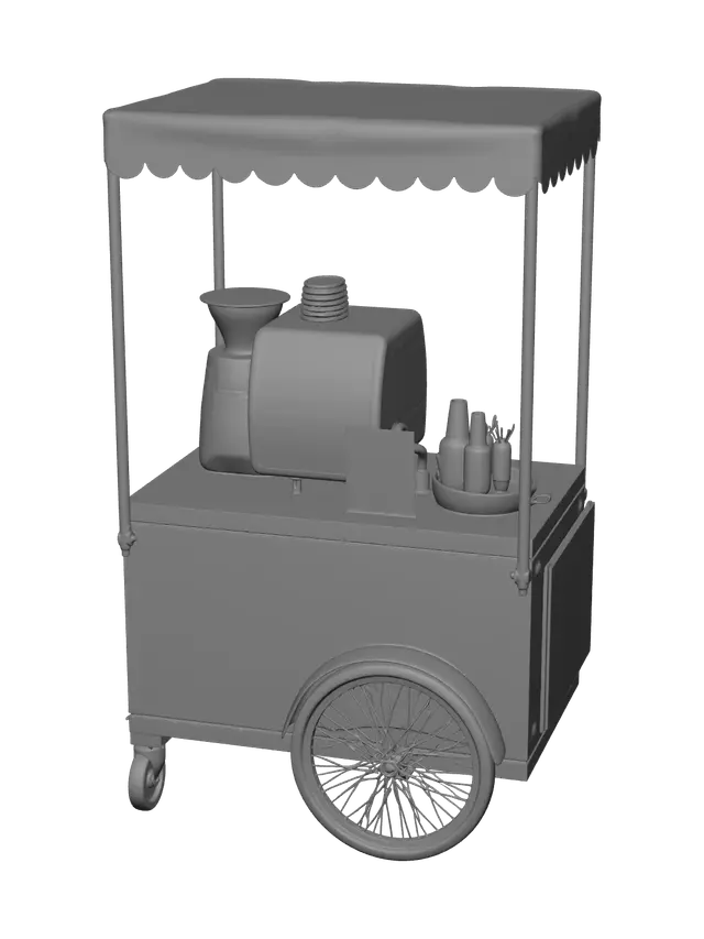 3D model for Stylized Foodcart
