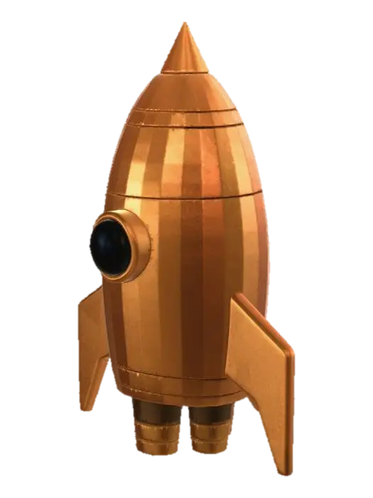 Golden Rocket - Launch 3D model, vytvořený pomocí AI