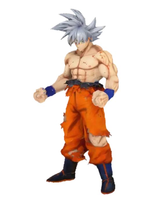Ultra Instinct goku - Saiyan 3D model, vytvořený pomocí AI