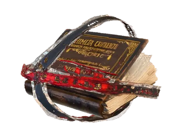 make me a slightly open book thats floating and with circles of mythic red and… - Paranormal 3D model, vytvořený pomocí AI