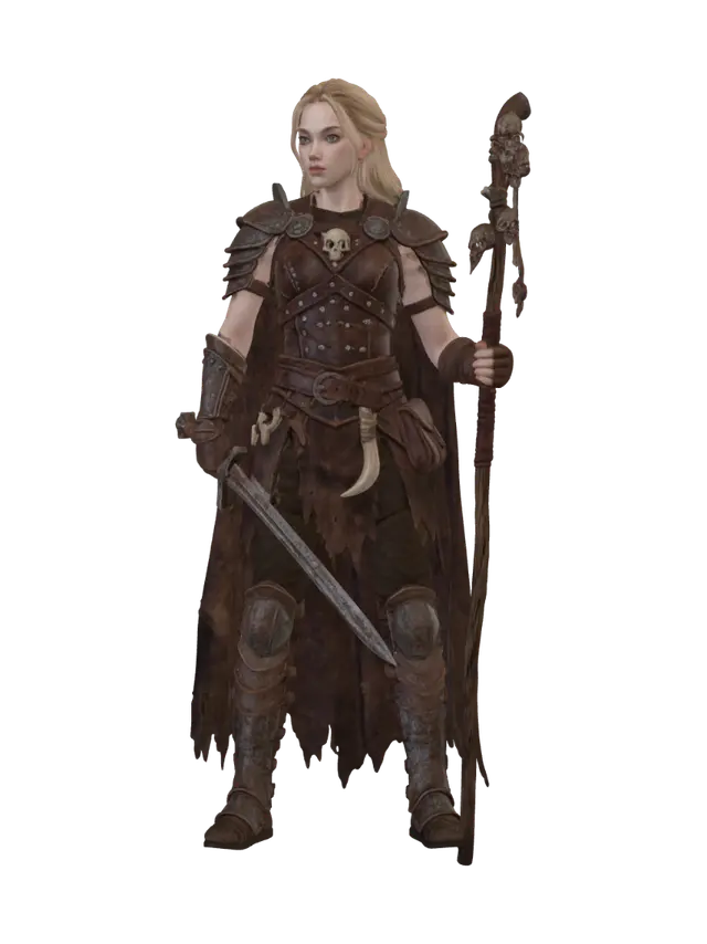 3D model for battle -ready alice- armored dress, sword, “alice madness returns” inspired fierce warrior look
