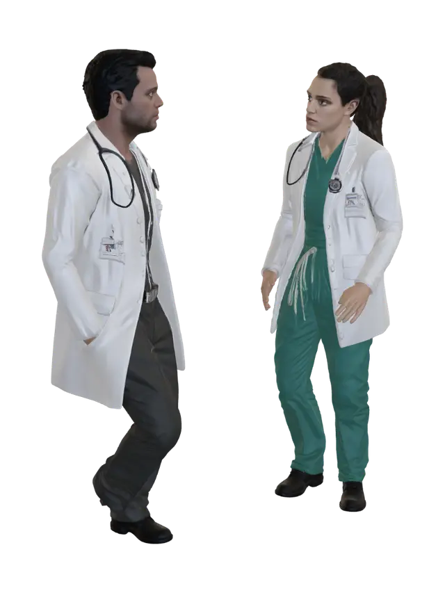 Hallway Consultation - Empty-3D-modell, genererad av AI