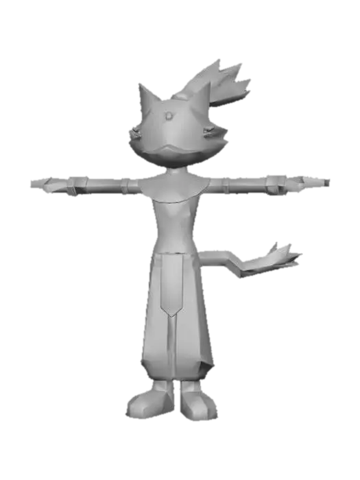 3D model for Retro Feline Heroine