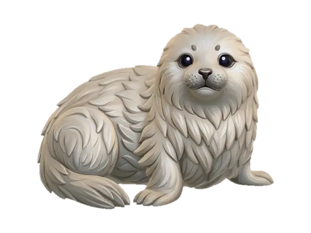 Baby Seal 3D model, vytvořený pomocí AI