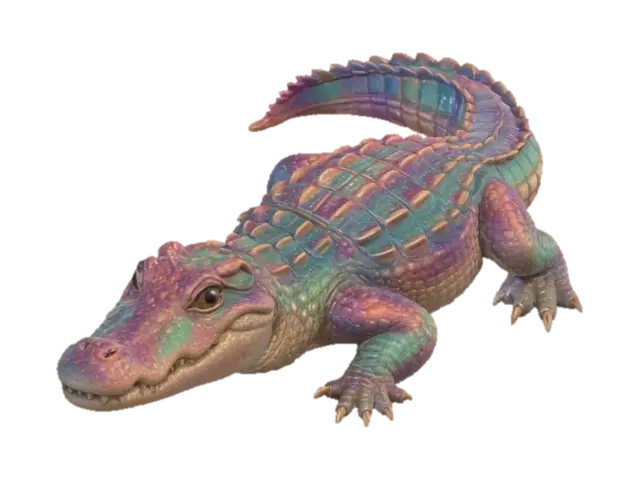 Prismatic Alligator - Toon 3D model, vytvořený pomocí AI