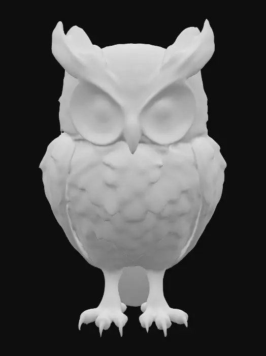 3D model for Wise Owl, Stylised, Highly Detailed, #PBR#