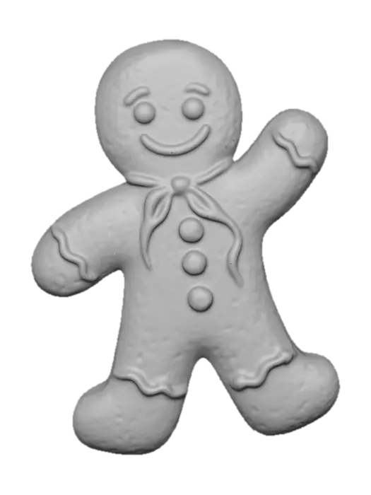 3D model for Make the image of a gingerbread character based on the reference picture, in THE SAME ARTISTIC STYLE, also make the background dark grey, #Christmas2025#