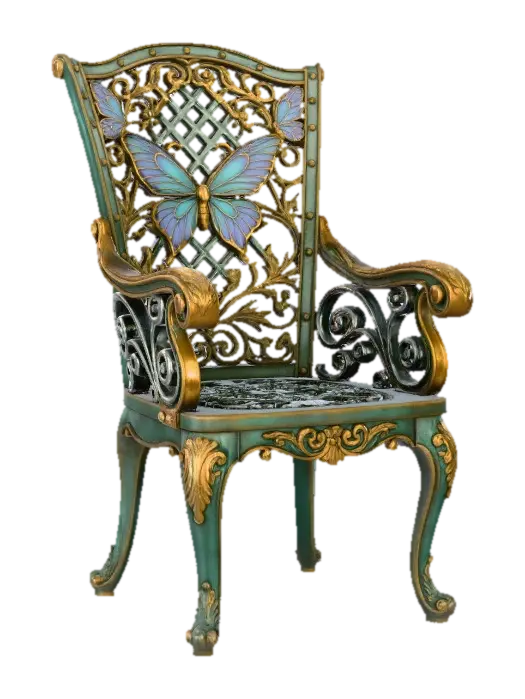 Butterfly Throne - Kingdom 3D model, vytvořený pomocí AI
