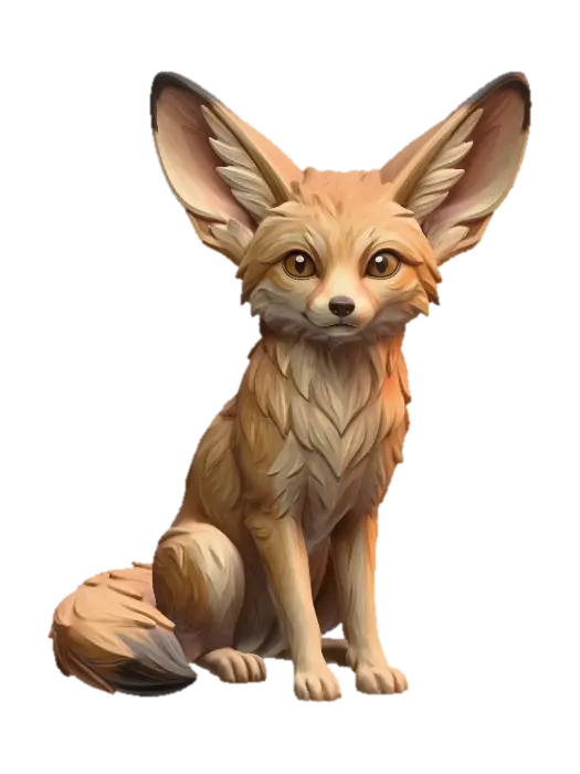 Fennec Fox - Small 3D model, vytvořený pomocí AI