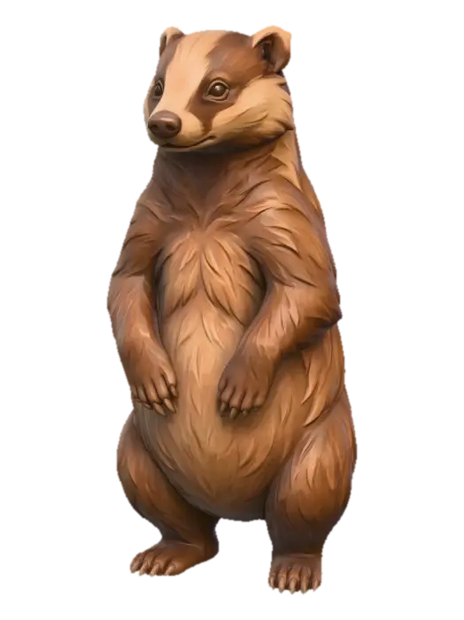 Badger - Nocturnal 3D model, vytvořený pomocí AI