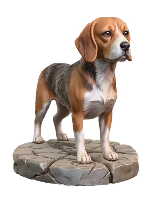 Beagle - Hound 3D model, vytvořený pomocí AI