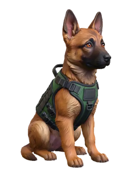 Belgian Malinois Pup - Mutt 3D model, vytvořený pomocí AI