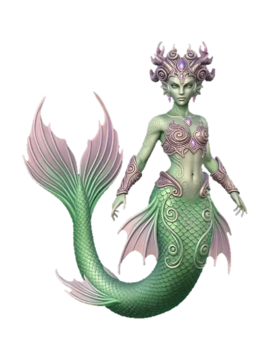 Mermaid - Siren 3D model, vytvořený pomocí AI