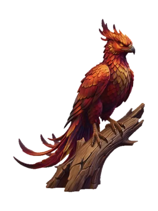 Majestic Phoenix - Winged 3D model, AI generated