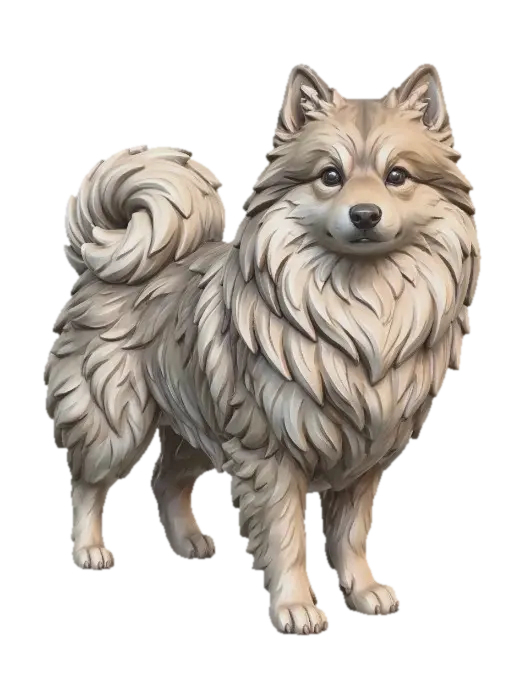 German Spitz - Companion 3D model, vytvořený pomocí AI
