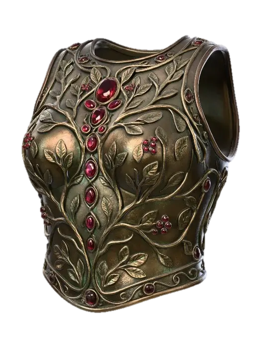 Crimson Vine Breastplate 3D model, vytvořený pomocí AI