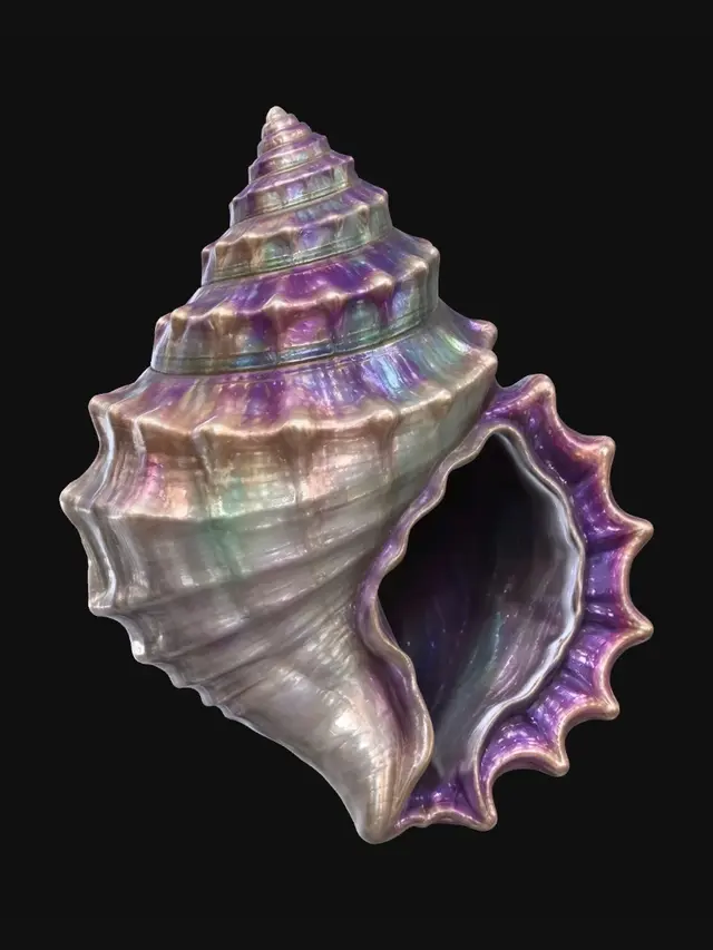 3D model for Iridescent Rainbow Spiral Conch Shell