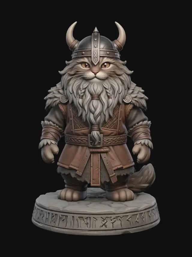 3D model for Runebound Viking Cat