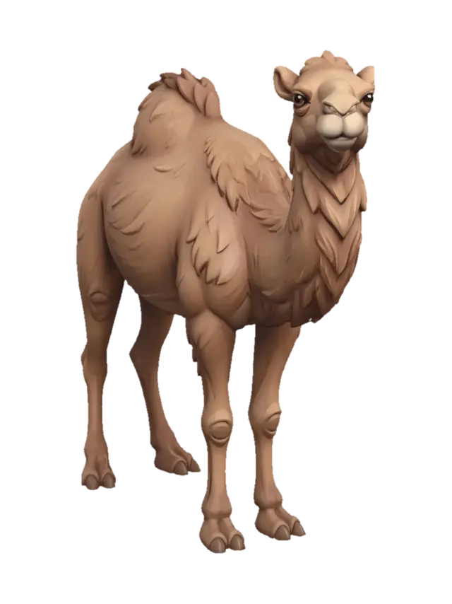 Caramel Camel - Stance 3D model, vytvořený pomocí AI