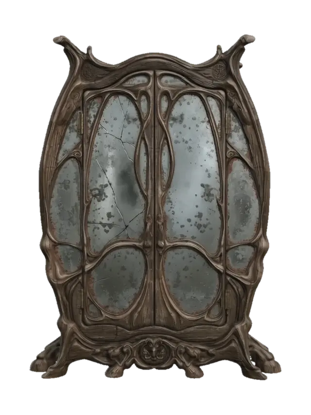 Cracked Glass Armoire - Harrypotter 3D-model, gegenereerd door AI
