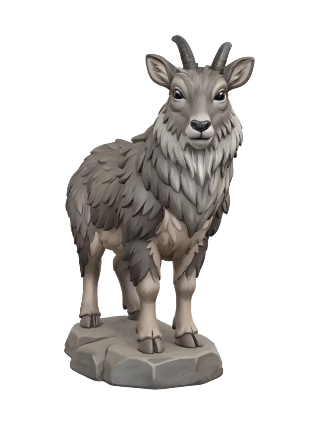 Granite Guardian - Goat 3D model, vytvořený pomocí AI