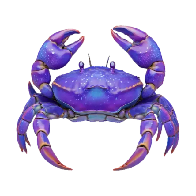 Azure Crab, #ocean# 3D model, vytvořený pomocí AI