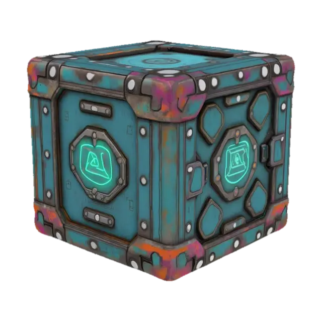 Sci-fi crate, Stylized, Highly detailed 3D model, vytvořený pomocí AI