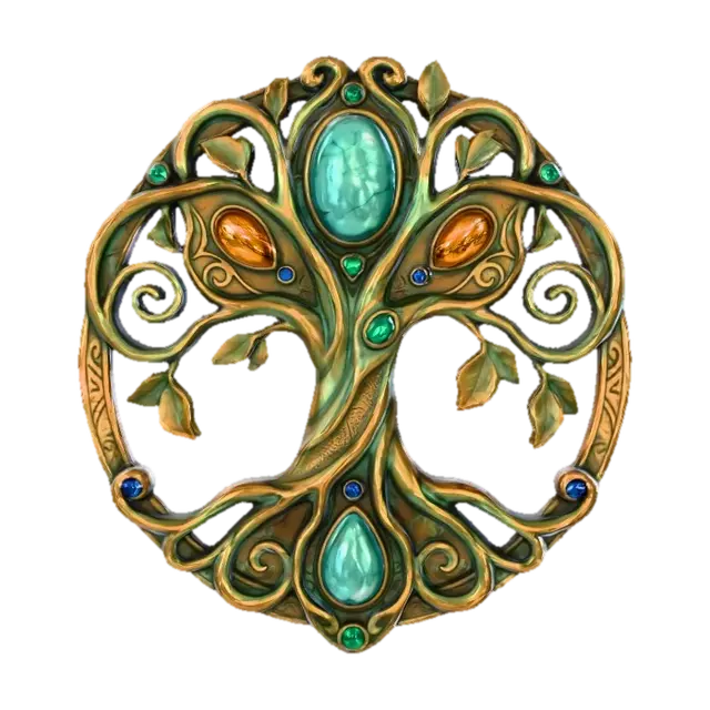 Tree of Life Gem Pendant 3D model, vytvořený pomocí AI