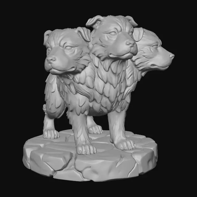 3D model for Three-Headed Cerberus, Fluffy