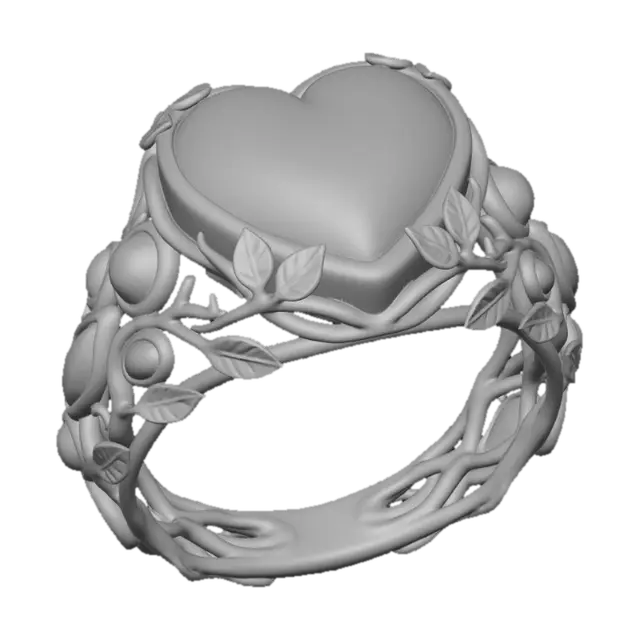 3D model for Amber Heart Vine Ring