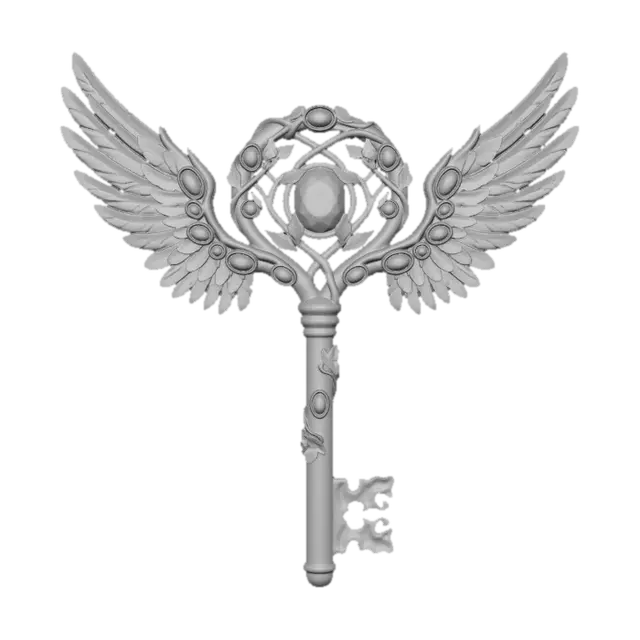 3D model for Winged Key with Rubies