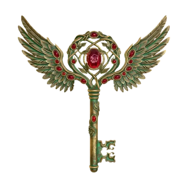 3D model for Winged Key with Rubies