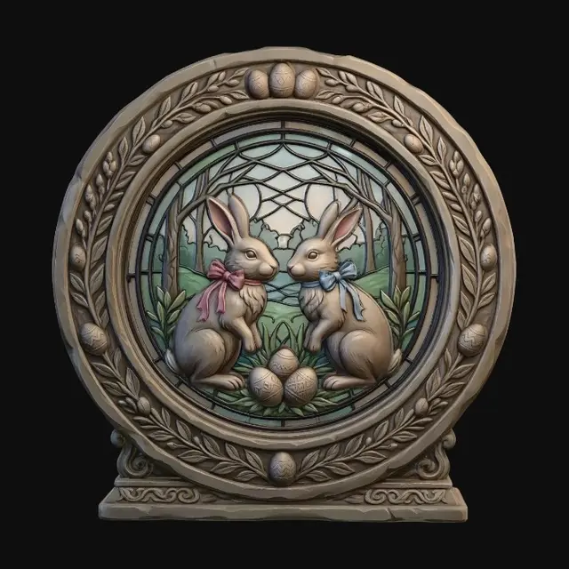 3D model for Rabbits in a Stained-Glass Meadow, #EasterEgg2026#
