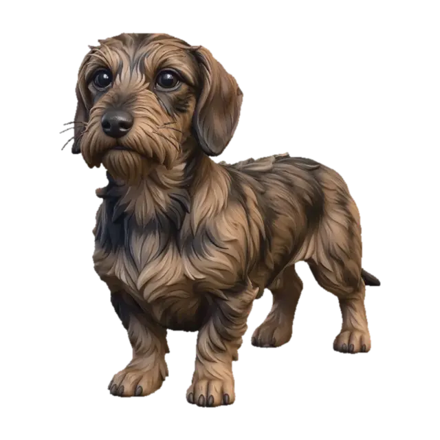 Dachshund (Miniature Wire Haired) - Hound 3D model, vytvořený pomocí AI
