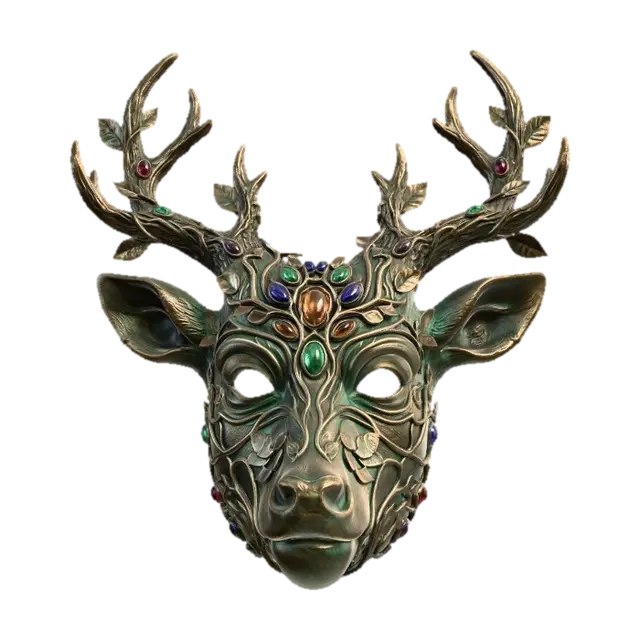 Forest Deer Mask - Folklore 3D model, vytvořený pomocí AI