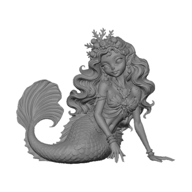 3D model for Coral Crowned Mermaid of the Rainbow Deep