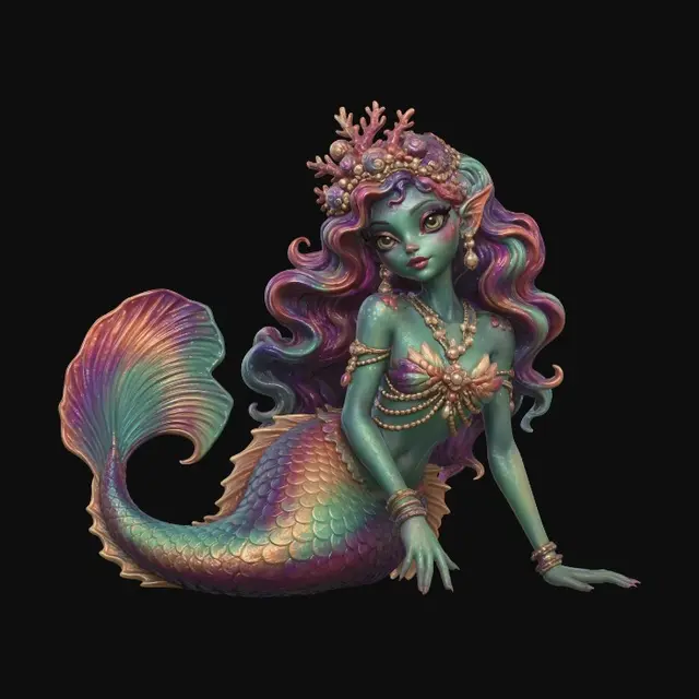 3D model for Coral Crowned Mermaid of the Rainbow Deep