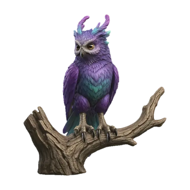 Create an image of the same character owl that is in the attached image, but don't… - Sitting 3D model, vytvořený pomocí AI